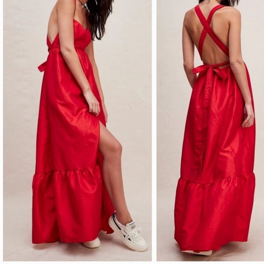 NWT Women’s Free People Isabel Red Maxi Dress Large